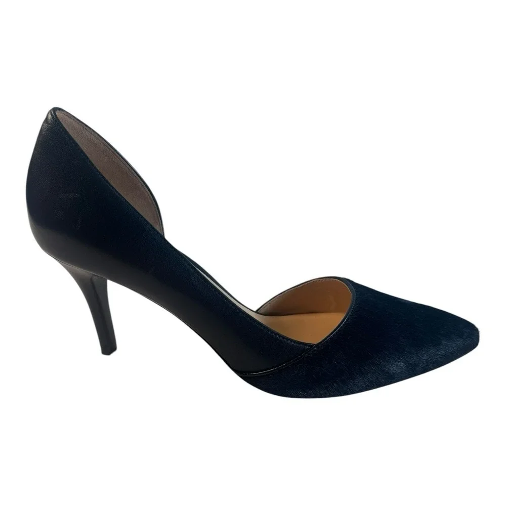Cole Haan Blue Calf Hair Leather D'Orsay Pointed Toe Pumps D42712 Size 7.5B